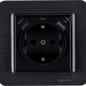 USB + TypeC Çıkışlı Topraklı Priz (5V-2.4A) - Çocuk Korumalı