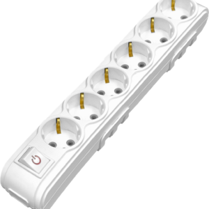 Altılı Anahtarlı Topraklı Grup Priz Çocuk Korumalı